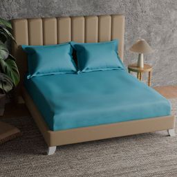 Himeya Blue 152 TC King Bedsheet with 2 Pillow Covers-picture-35