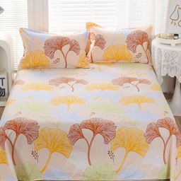 JC HOME White  Yellow 200 TC Cotton King Bedsheet with 2 Pillow Covers-image-19