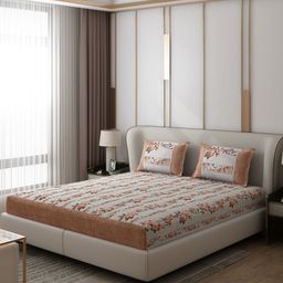Monte Carlo Essence Brown & White Ethnic Motifs 130 TC King Bedsheet with 2 Pillow Covers-55