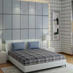 Monte Carlo Ramona Brown & Blue Geometric Cotton 210TC Queen Bedsheet with 2 Pillow Covers-14