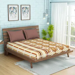SPACES Unisex Brown Bedsheets-55