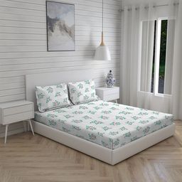 Layers Unisex 110 GSM Green Bedsheets-picture-4