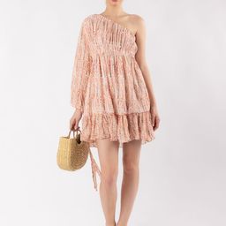 Stylecast X Hersheinbox Abstract Print One Shoulder Puff Sleeve Fit & Flare Mini Dress-image-63