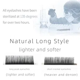NAGARAKU Individual Black 16 Lines Material Super Soft Eyelash Extension - Curl C image 2