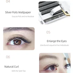 NAGARAKU Matte Black 12 Rows W Shape 5D Premade Eyelash Extensions - Curl C - 0.07/8 image 5