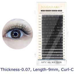 NAGARAKU Black Individual Eyelash Manual Fans-Making 16 Rows Eyelashes- Curl C - 0.07/9 image 4