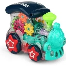New Play Toy Plastic Transparent Gear Train Car Musical and 3D Lights Toy-12