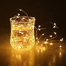 50 LEDs 5.3 m Yellow Steady Water Drop Rice Lights-9