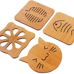 Kitchen Cutlery Thickened Anti Scalding Padded Non Slip Mats wooden Trivet-image-20