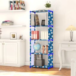 Multipurpose Collapsible Bookshelf 5 Racks Book Stand Almirah for Home & Kids Metal Open Book Shelf-47
