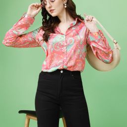Women Relaxed Fit Fit Floral Print Spread Collar Casual Shirt-image-3