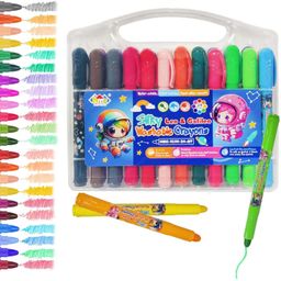 funblast Crayons for Kids – Washable Super Silky Smooth Twistable 24 Shades Rolling-picture-24