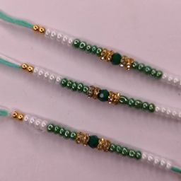 Thread PR001 Zardosi, Gold, Mauli Thread, Pearl, Plastic (PVC), Kundan Rakhi Set-image-86