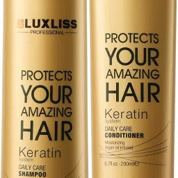 Keratin Daily Care Conditioner & Shampoo - Gold edition(Pack of 2) - 250ml, 200 ml-image-47