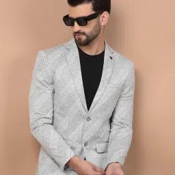 Men Self Design Single Breasted Casual Blazer-image-25