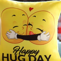 fnp Yellow & White Printed Square Shaped Filled Cushion-image-73
