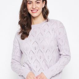Madame Cable Knit Self Design Acrylic Pullover-image-52