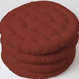 SKANDA FAB Brown 4 Pieces Pure Cotton Floor Cushion-39