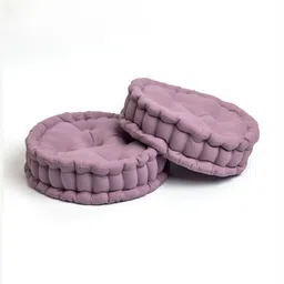 SKANDA FAB Purple 2 Pieces Round Floor Cushions-19