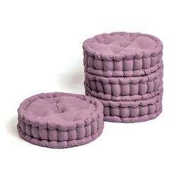 SKANDA FAB Purple 4 Pcs Round Floor Cushions-picture-33