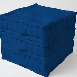SKANDA FAB 3-pcs Blue Pure Cotton Square-Shaped Floor Cushion-image-85