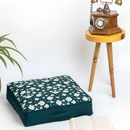 SKANDA FAB Green Printed Pure Cotton Sqaure Shaped Floor Cushion-image-23