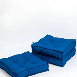 SKANDA FAB Blue 3 Pcs Pure Cotton Square Cushions-image-59