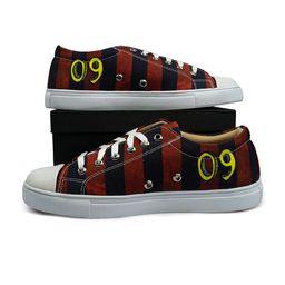 KobSook Men Printed Low Ankle Canvas Comfort Insole Contrast Sole Sneakers-picture-53