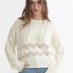 RAREISM Cable Knit Cotton Pullover Sweaters-picture-10