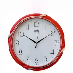 Ajanta Red Round Textured Traditional Wall Clock-5