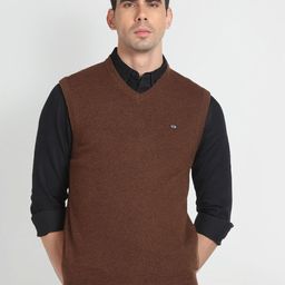 Arrow Sport V-Neck Woollen Sweater Vest-image-19