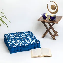 SKANDA FAB Blue Printed Pure Cotton Cushion-image-89