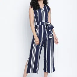 DRAAX Fashions Striped Waist Tie-Ups Basic Jumpsuit-picture-33