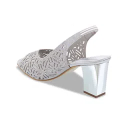 Mochi Embellished Block Peep Toes With Backstrap image 5