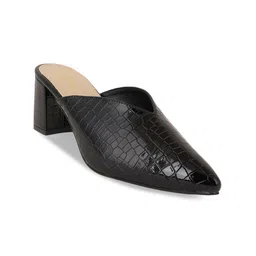 Bella Rosa Textured Pointed Toe Block Mules image 2