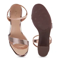 Metro Textured Open Toe Block Heels With Backstrap image 2