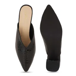 Bella Rosa Textured Pointed Toe Block Mules image 5