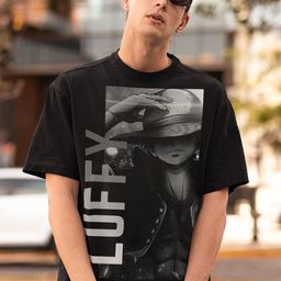 CAPTCHA Monkey Luffy Printed Drop-Shoulder Oversized Cotton T-shirt-image-32