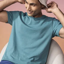 DaMENSCH Men Popcorn Texture Premium Cotton Regular Fit T-Shirt-image-82