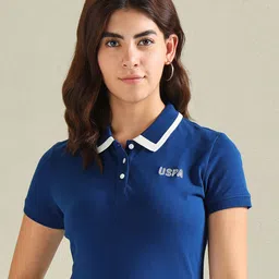 U.S. Polo Assn. Women Tipped Collar Short Sleeves Regular T-shirt-picture-19