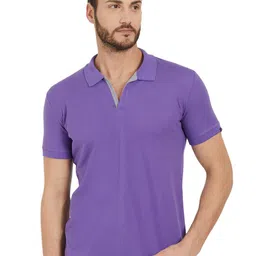 Status Quo Men Blue Polo Collar Cotton T-shirt-image-118