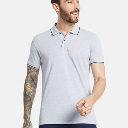 Octave Men Solid Polo Collar T-shirt-image-35