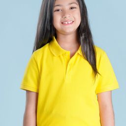 NUSYL Girls Yellow Polo Collar T-shirt-image-62