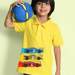 NUSYL Boys Printed Polo Collar T-shirt-image-67