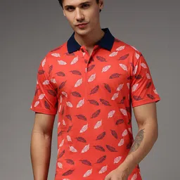Kryptic Conversational Printed Polo Collar Pure Cotton Regular Fit T-shirt-image-26