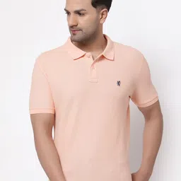 Red Tape Men Peach Solid Polo T-shirt-13