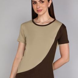 Fleximaa Colourblocked Pure Cotton T-shirt-image-44