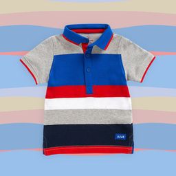mothercare Infant Boys Grey & Blue Colourblocked Pure Cotton T-shirt-image-79