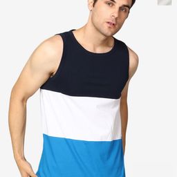 Metronaut Pack Of 2 Colourblocked Sleeveless Pure Cotton T-shirt-picture-10