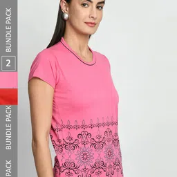 IndiWeaves Pack Of 2 Printed Pure Cotton T-shirt-image-18